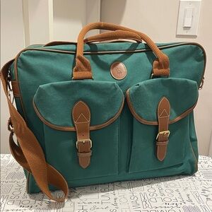 Polo by Ralph Lauren Classic Green Canvas Messenger/Weekend Bag